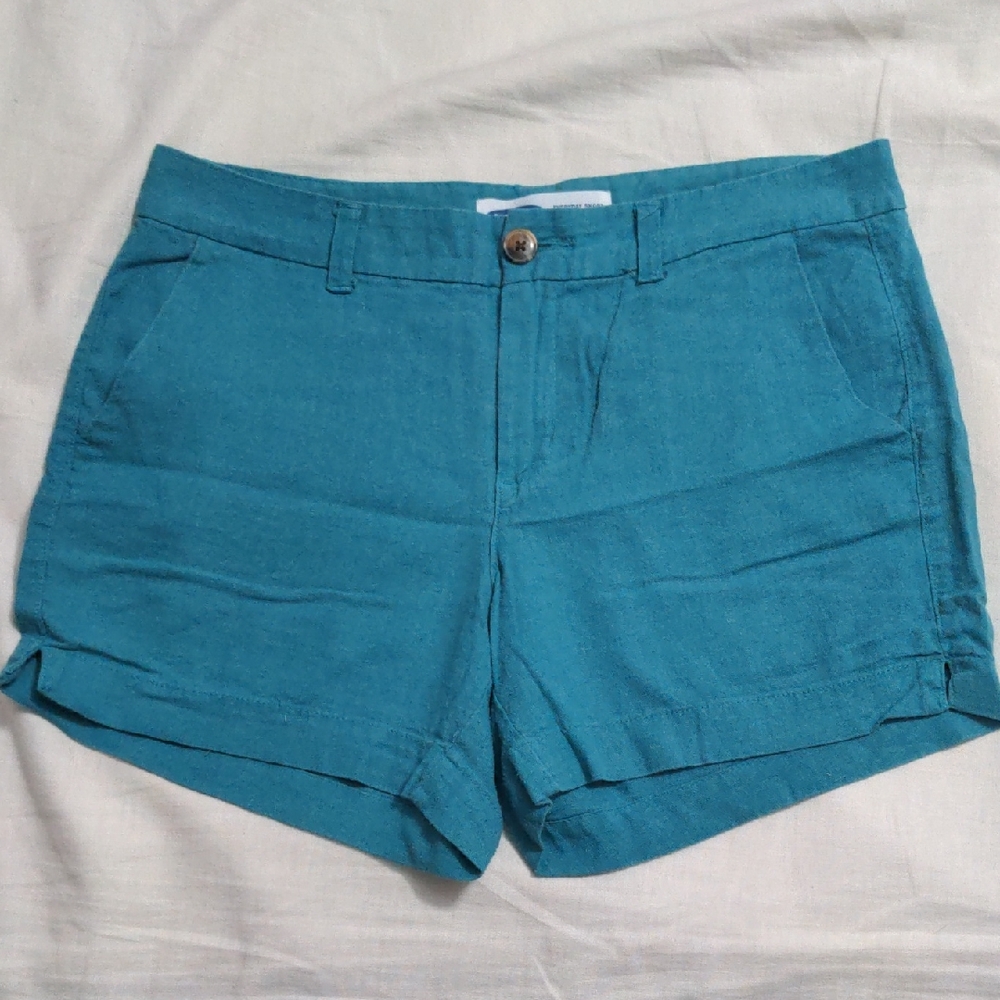 Old Navy Teal Linen Blend Short Shorts Size 6